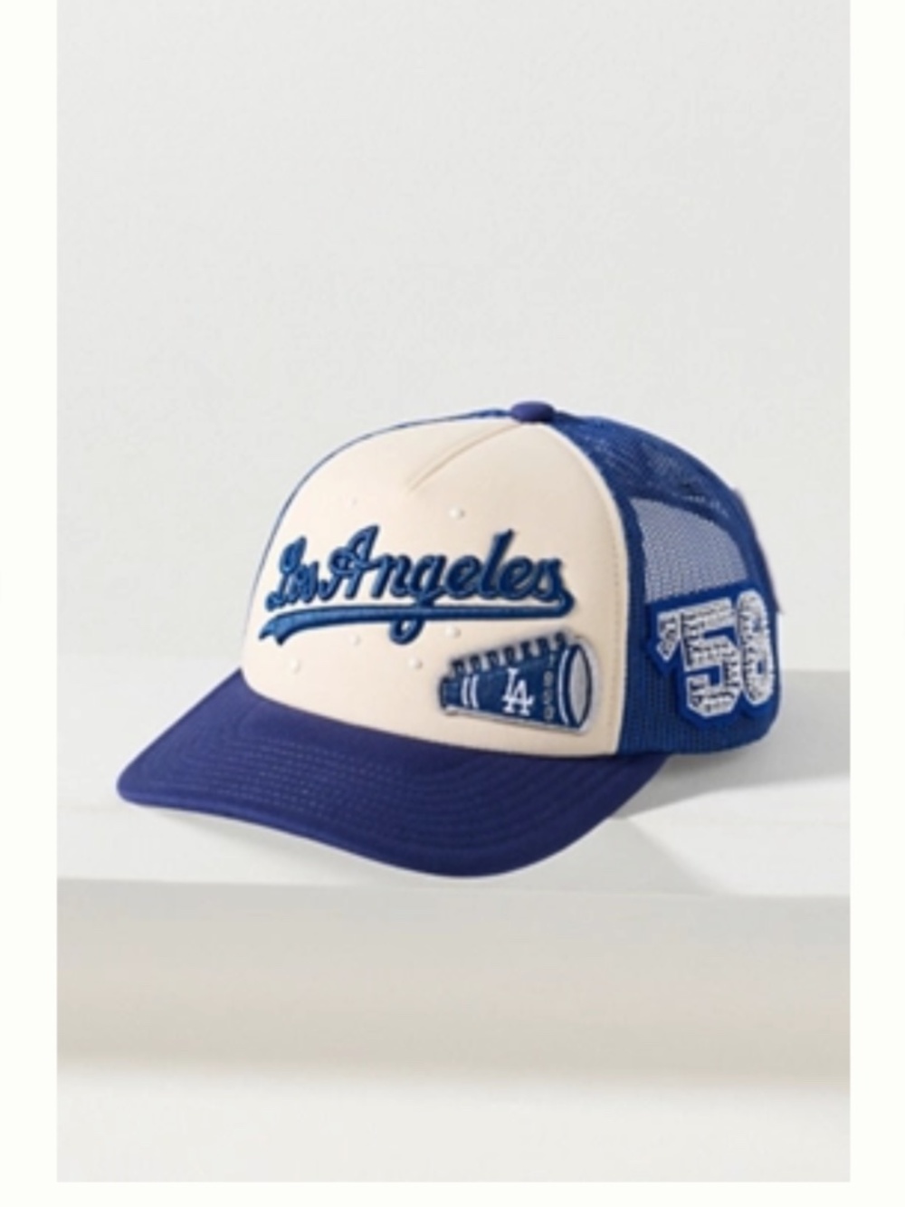 Anthropologie Dodgers Mitchell & Ness MLB Charm Trucker Hat NWT - Picture 8 of 8
